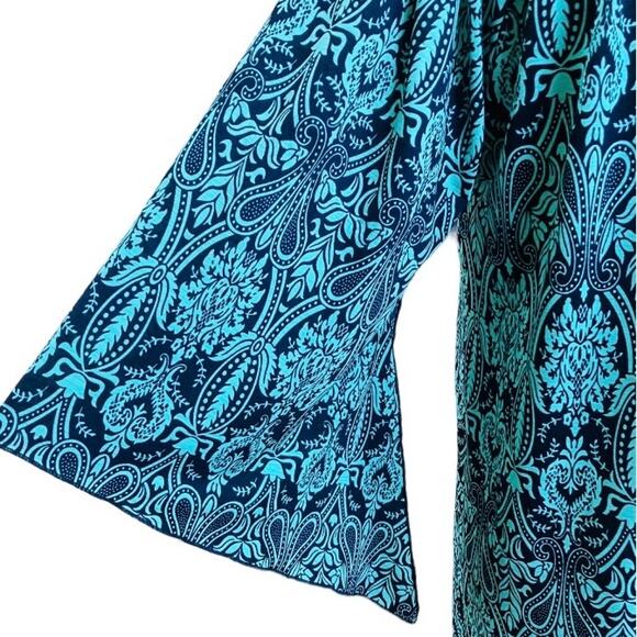 NAIF Boho Style Teal Navy Blue Dress Small - Picture 3 of 4